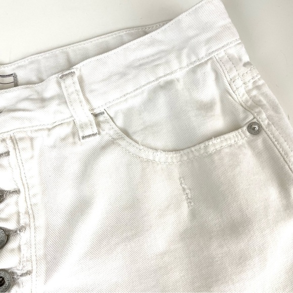 Free People Rugged Runway Button Fly White Shorts - Picture 7 of 16
